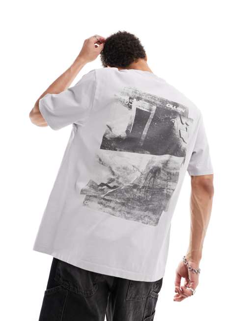 Camiseta de corte skater con lavado a la piedra y estampado gráfico de fotos Polaroid en la espalda de COLLUSION