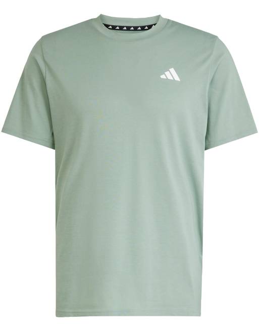 Camiseta de entrenamiento verde plateado y blanca Train Essentials Feelready de adidas Performance, 3 de 4