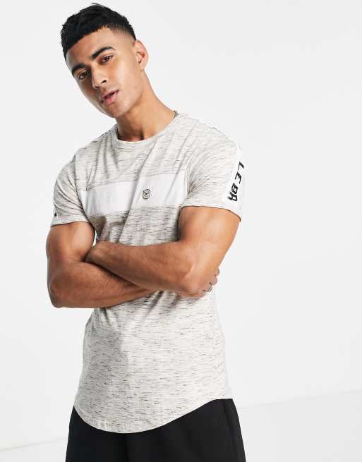 Camiseta de estar por casa color crudo con franja blanca de Le Breve (parte de un conjunto)