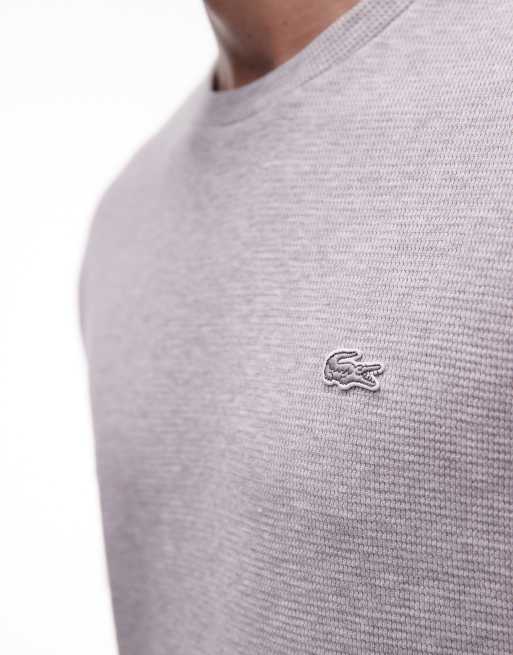 Camiseta de estar por casa gris de tejido gofrado de Lacoste, 5 de 5