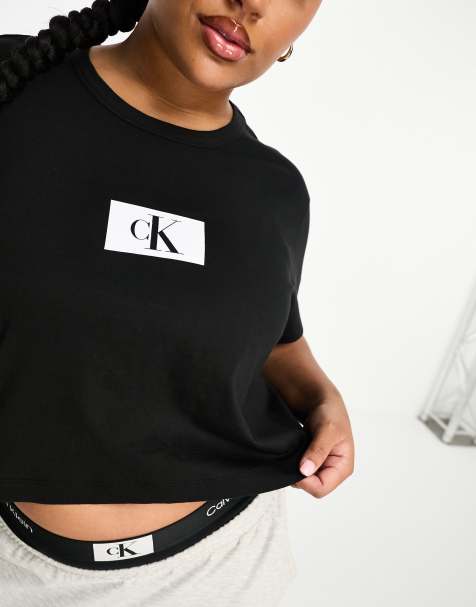 Playera de fitness de manga larga negra para mujer Crop Top FTS