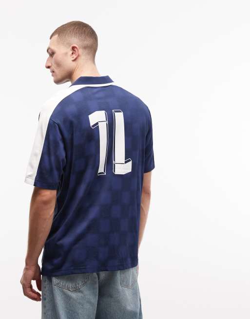 Camiseta de fútbol azul y blanca de Champion, 4 de 5