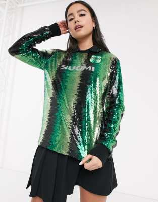 Camiseta de fútbol con lentejuelas en de adidas Originals x Anna Isoniemi | ASOS