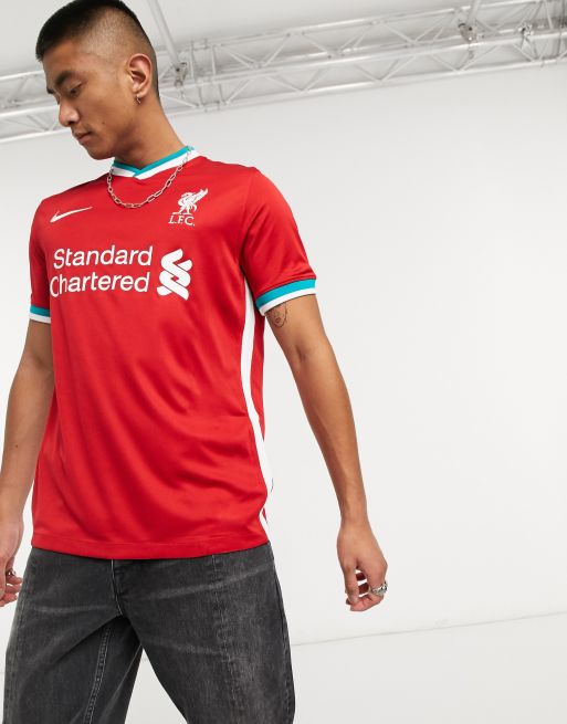 Camiseta de la primera equipaci n en rojo del Liverpool FC 2020 21