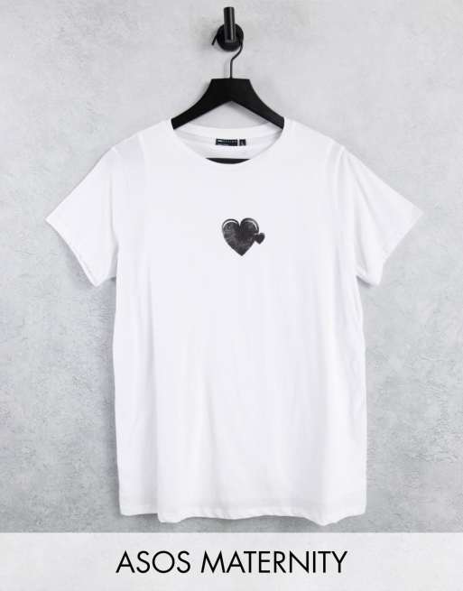 Camiseta de lactancia con estampado de corazón de ASOS DESIGN Maternity