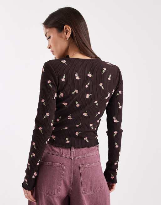 Camiseta de manga larga con bordados de Miss Selfridge, 2 de 4