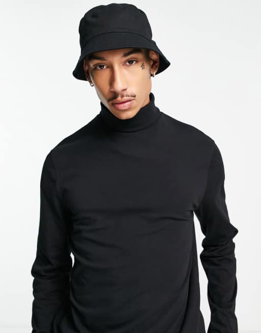 Camiseta de manga larga con cuello vuelto en negro de ASOS DESIGN, 4 de 4