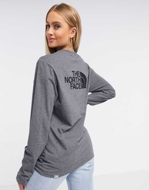 Camiseta de manga larga en gris Easy de The North Face ASOS