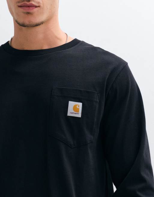 Camiseta de manga larga negra con bolsillo de Carhartt WIP, 2 de 5