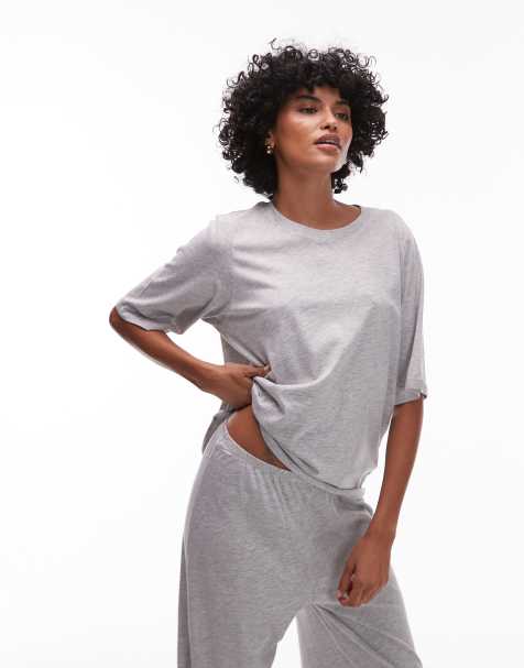 Camiseta de pijama gris melange de algodón de Mix & Match de ARKET - view 1