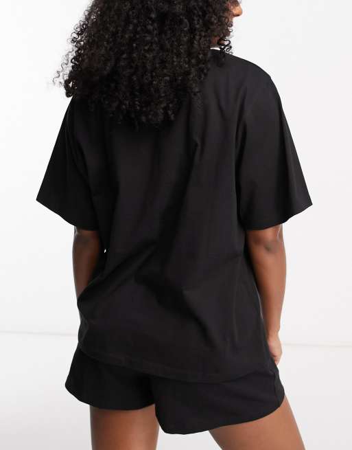 Camiseta de pijama negra extragrande de algodón Mix & Match de ASOS DESIGN, 3 de 4