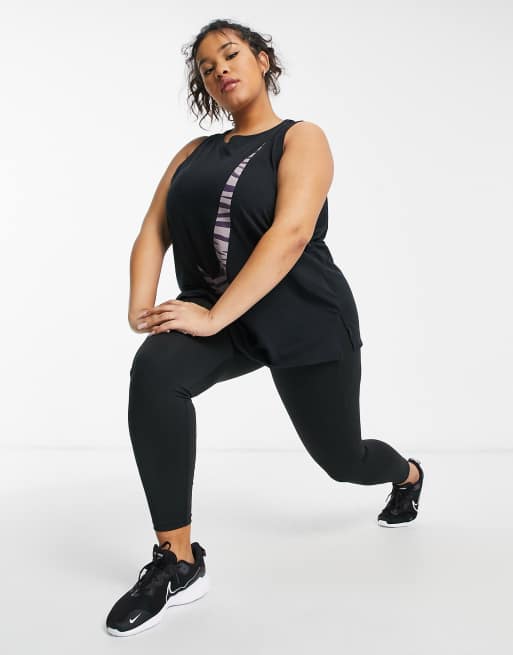 Camiseta de tirantes con estampado de cebra y logo Icon Clash Dry