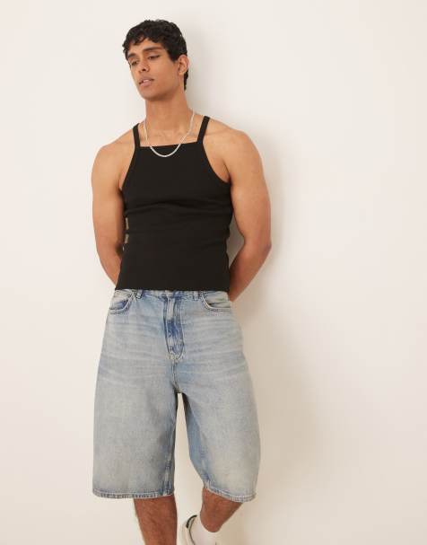 Camiseta de tirantes negra de canalé con diseño ajustado de ASOS DESIGN - view 1