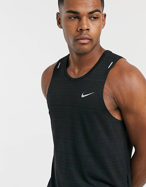 jerarquía jueves Aspirar Camiseta de tirantes negra Miler de Nike Running | ASOS