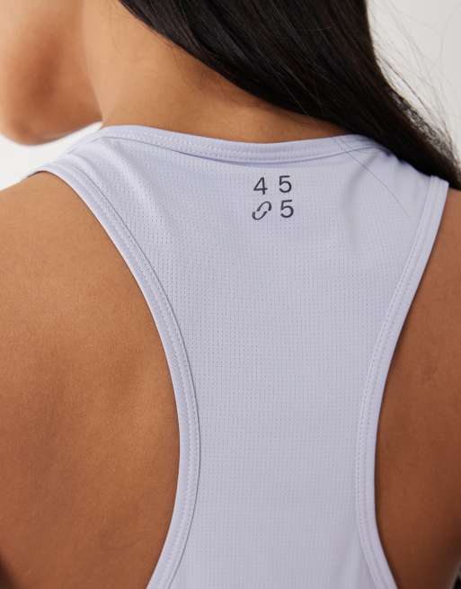 Camiseta deportiva azul bígaro sin mangas para correr de malla de secado rápido de nailon de 4505 , 2 de 4