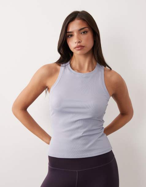 Camiseta deportiva azul delfín sin mangas de canalé 4505 - view 1