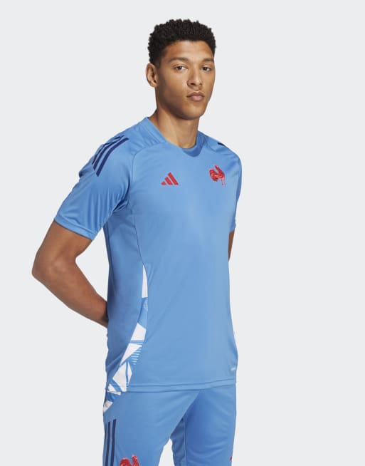 Camiseta deportiva azul foco con diseño de la selección de Francia de adidas Performance