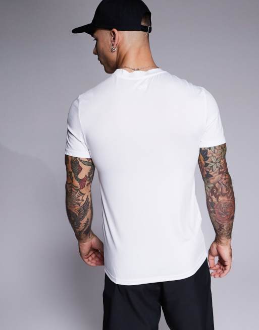 Camiseta deportiva blanca ajustada de tejido de secado rápido Icon de 4505 , 2 de 4