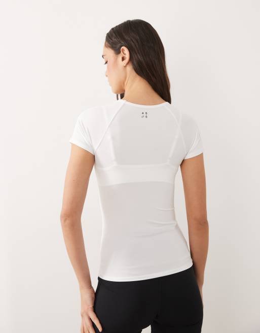 Camiseta deportiva blanca de corte slim de tejido de secado rápido Icon de 4505, 2 de 4