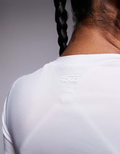 Camiseta deportiva blanca de tejido de secado rápido Icon de 4505, 2 de 4