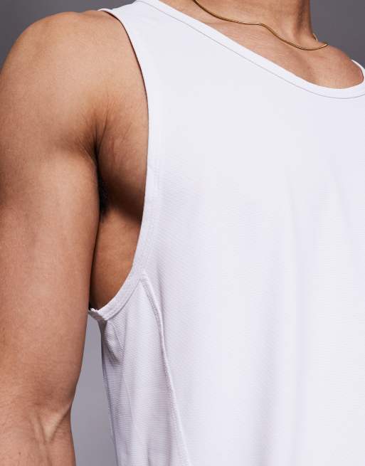 Camiseta deportiva blanca sin mangas con espalda de nadador Icon de 4505 , 2 de 4