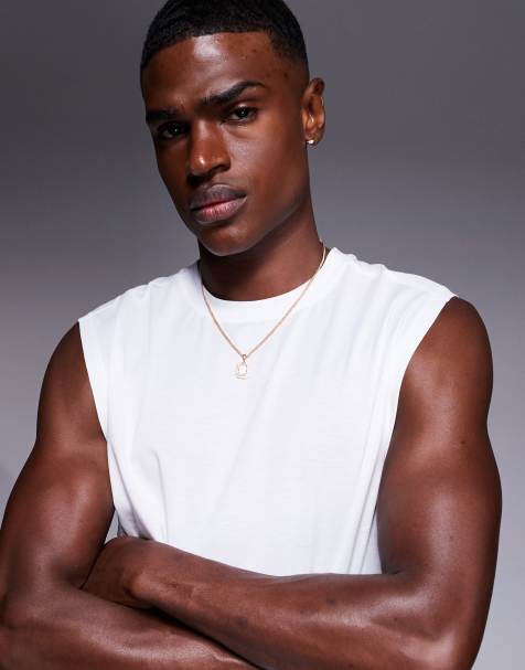 Camiseta deportiva blanca sin mangas para entrenamiento extragrande de algodón con acabado de secado rápido Icon de 4505 - view 1