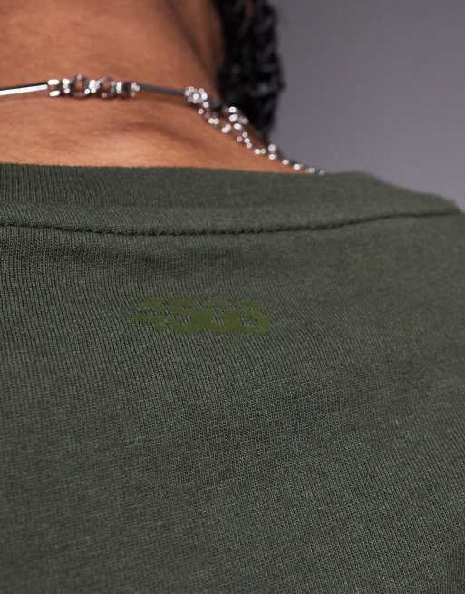 Camiseta deportiva caqui extragrande sin mangas con acabado de secado rápido de algodón Icon de 4505, 4 de 4