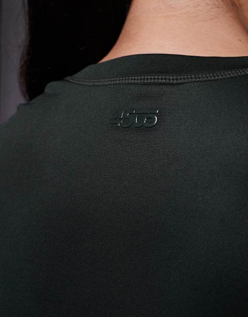 Camiseta deportiva caqui oscuro de tejido de secado rápido Icon de 4505 Curve, 2 de 4