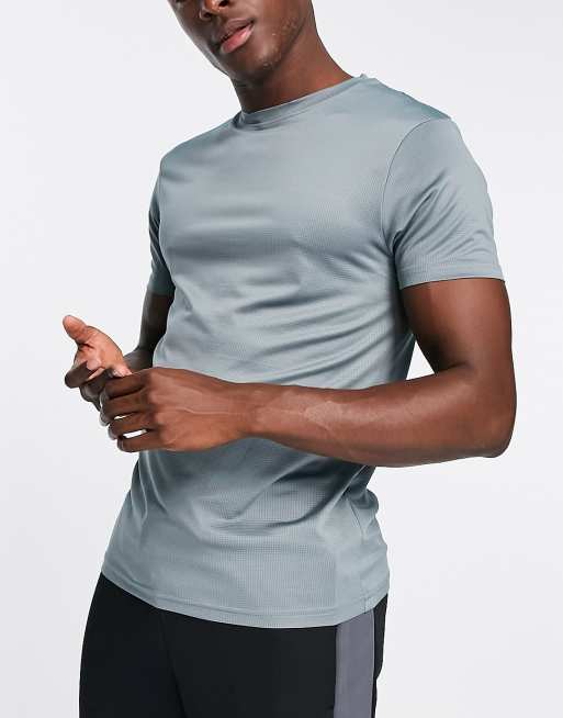 Camiseta deportiva color cerceta apagado de Threadbare Fitness