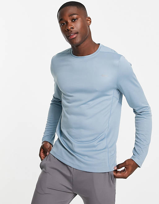 Hombre Tops | Camiseta deportiva de manga larga con logo de tejido de secado rápido de ASOS 4505 - TT26151