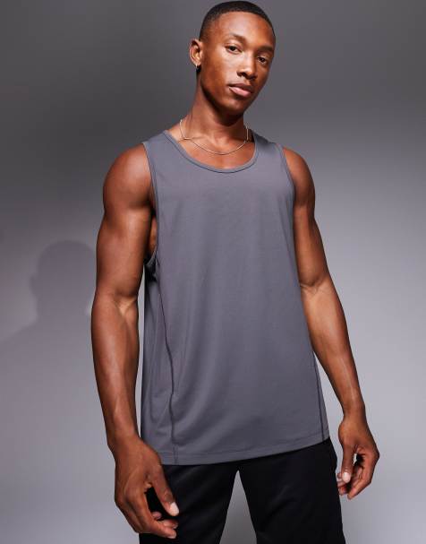 Camiseta deportiva gris carbón sin mangas con espalda de nadador de malla de secado rápido Icon de 4505 - view 1