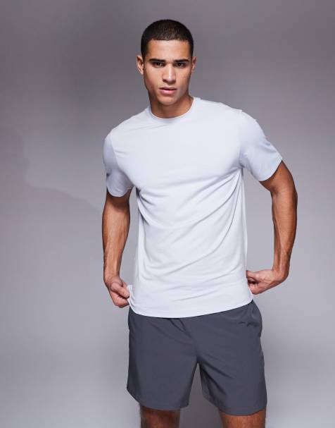 Camiseta deportiva gris jaspeado de corte cuadrado extragrande de tejido de secado rápido de 4505 - view 1