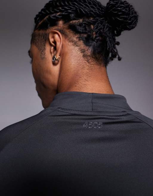 Camiseta deportiva interior gris carbón ajustada de manga larga con cuello subido Icon de 4505, 5 de 5