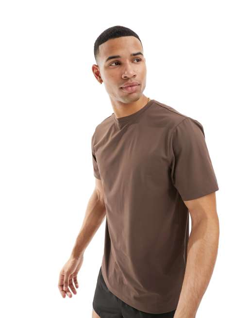 Camiseta deportiva marrón de tejido de secado rápido Icon de 4505