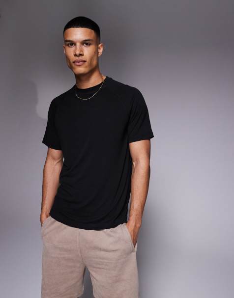 Camiseta deportiva negra de corte cuadrado extragrande de punto liso Icon de 4505 - view 1