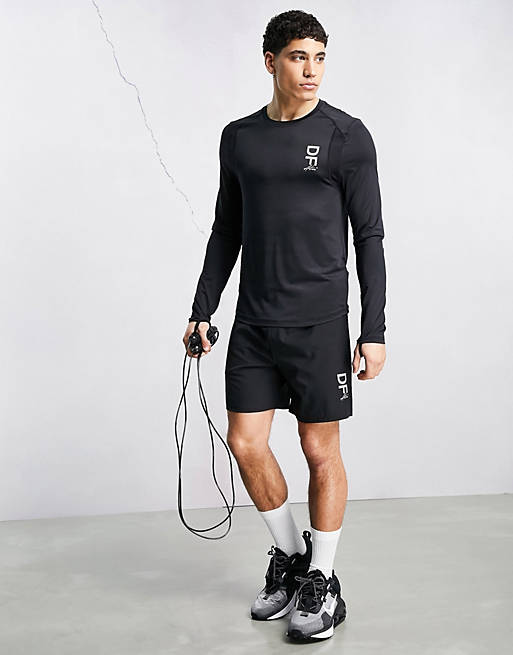Hombre Tops | Camiseta deportiva negra de manga larga ASOS Dark Future Active - WN74503