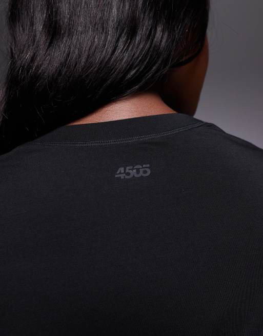 Camiseta deportiva negra extragrande de tejido de secado rápido Icon de 4505 Curve , 2 de 4