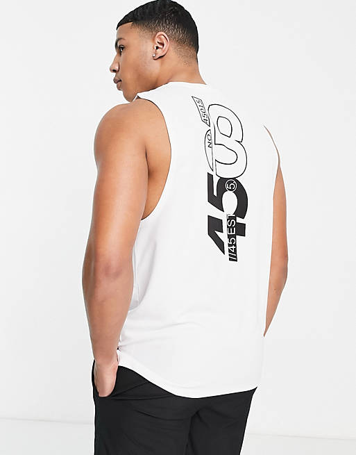 Hombre Tops | Camiseta deportiva sin mangas con estampado en la espalda de ASOS 4505 - BA73664