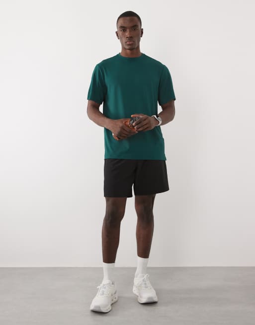 Camiseta deportiva verde botella de malla de secado rápido Icon de 4505, 2 de 5