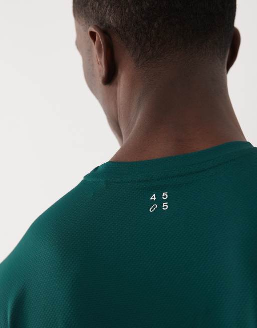 Camiseta deportiva verde botella de malla de secado rápido Icon de 4505, 5 de 5