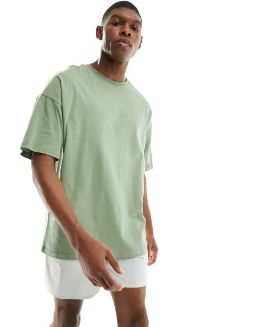 Camiseta deportiva verde claro extragrande con logo de ASOS 4505 