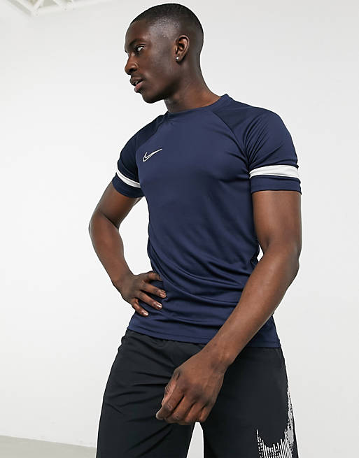 Hombre Tops | Camiseta en azul marino Academy de Nike Football - LU33240