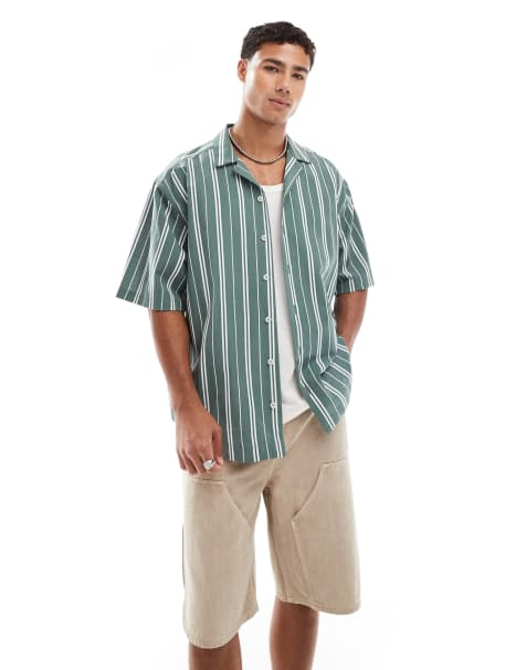 Camiseta extragrande a rayas verdes de ASOS DESIGN - view 1