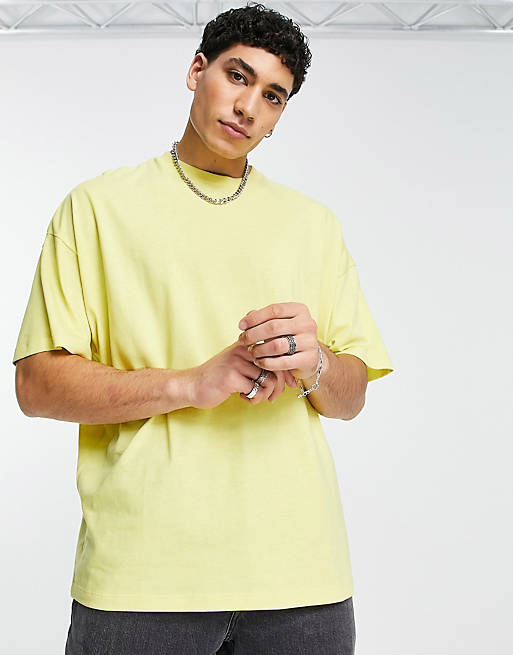 Hombre Other | Camiseta extragrande con cuello redondo en amarillo de ASOS DESIGN - UF52776