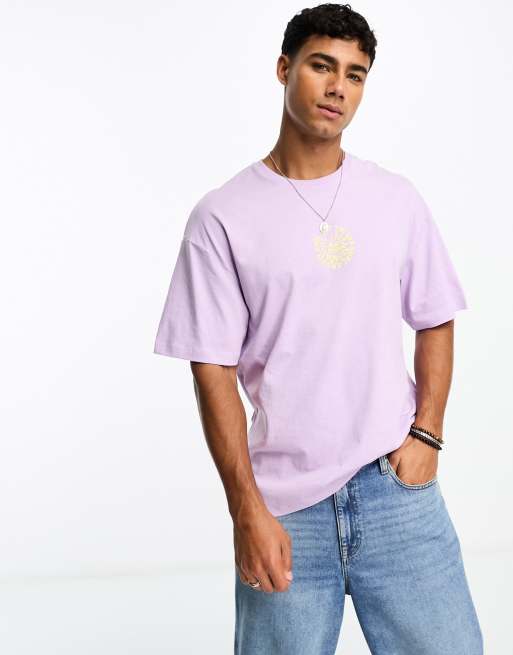 Camiseta extragrande con estampado de sol en la espina dorsal de Jack & Jones