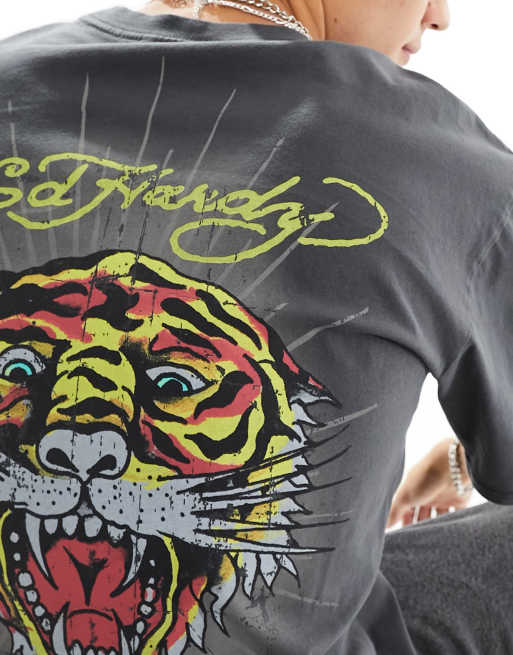 Camiseta extragrande con estampado de tigre de Ed Hardy