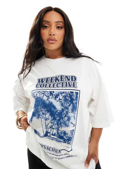 Camiseta extragrande con estampado gráfico 