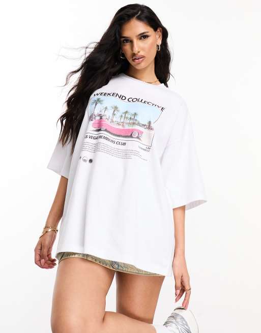 Camiseta extragrande con estampado gráfico 