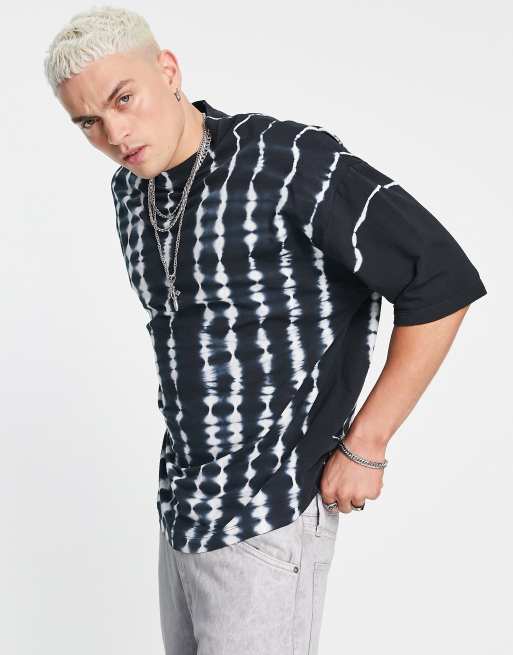 Camiseta extragrande con estampado tie dye de tejido texturizado de ASOS DESIGN