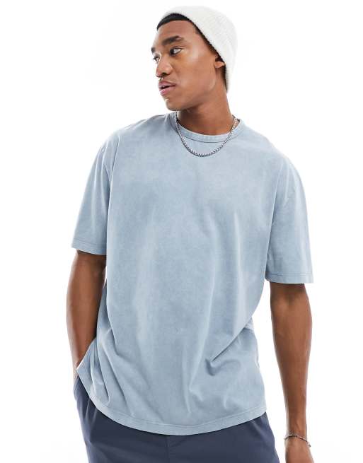 Camiseta extragrande con lavado azul de ASOS DESIGN
